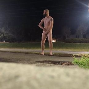 Fully naked jockslut exposed on the road!