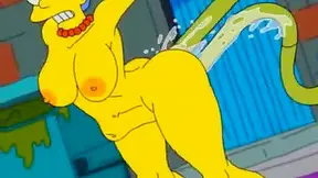 Marge Simpsons Steamy Alien Tryst: Forbidden Tentacle Desire in the Shadows