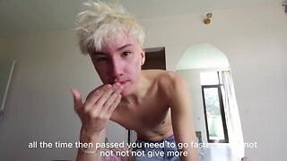 The cute boy was fucked by a big dick of stepdad