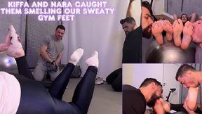 Goddess Kiffa and Goddess Nara Caught them Smelling Our Sweaty Gym Feet Now they have to Worship them - PG - FOOT WORSHIP - FOOT SMELLING - SNEAKERS - SOCKS - SWEATY - STINKY - SMELLY - SOLES - SNEAKERS - FOOT FETISH -