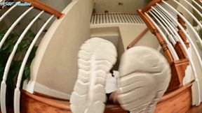 New girl, FOOT VIRGIN, big funky dirty feet! Sneakers and socks! - MP4