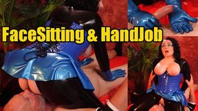 FaceSitting and HandJob from Latex Mistress, Romantic FemDom (4K)