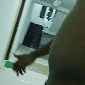 Indian exhibitionist twink stripped naked and naked in hostel corridor