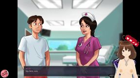 Summertime saga FHD #44 - Nurse sucks my cock in hospital - Jazziuu - Gameplay