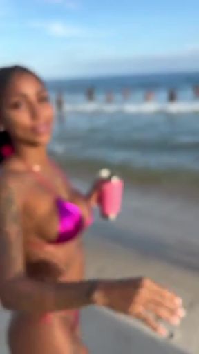 Curvy girl shows off her big ass and natural tits