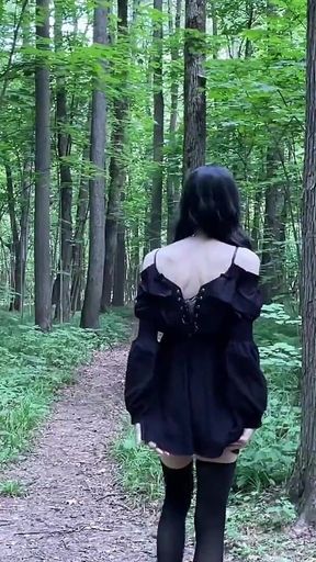 Transgirl Outdoor Masturbation with Cumshot
