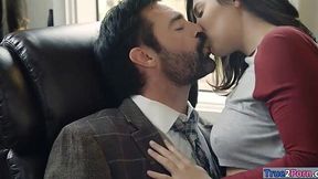Hairy teacher deepthroats pretty teen