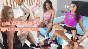 Triple Foot Odor and Smothering Challenge – Dual Cam Experience | (Agatha, Mibby, Manu Albertine) | Sneaker Smelling - Socks Smelling - Feet Smelling - Foot Worship - Triple Domination - Foot Gagging