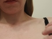 Playing with my small tits and nips