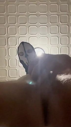 7 Inch (18cm) Hot Cock Owned by a Masked Slim Twink. Flashlight Intense Masturbation, Moaning. Full Video