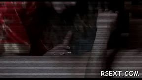 Hot skinny hooker mounts a large cock and rides him wildly