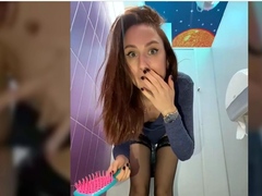 Dina_Tease Outdoor Public Toilet Show