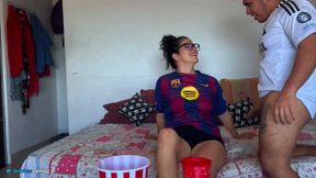 Watching the Football Game and She Loses Bet