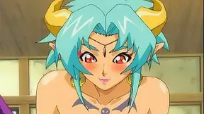 Sexy big boobed succubus licks a cute teens pussy till she comes