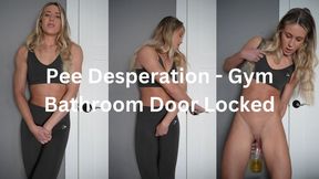 Pee Desperation - Gym Bathroom Door Locked