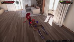 Ruby The K Kitten VS Boomer (Naked Fighter 3D)