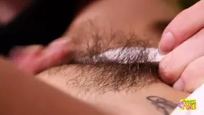 Hot uniformed dykes kiss and caress big boobs