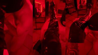 Bdsm slaves suck mistress dry in tight bondage