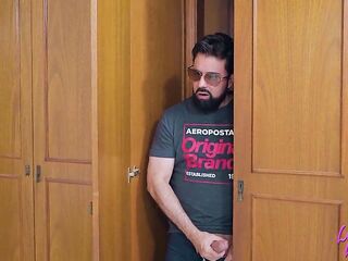 The stepfather stays hidden and saw his stepdaughter looking hawt and bangs her with gusto, that babe delights in her slutty relative's rod