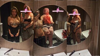 Pink-haired sluts gagged in McDonald’s cubicles