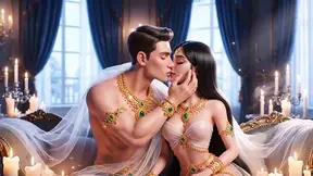 Indian couple's horny night with gold jewelry