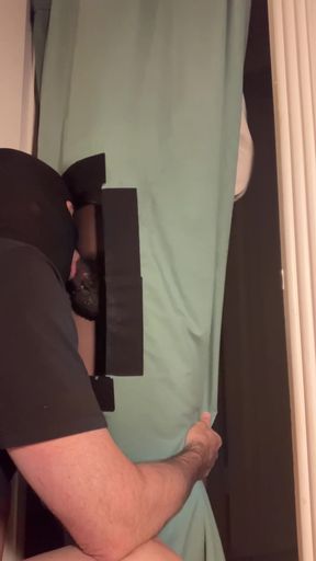 Solo girl swallows cum at gloryhole deep throat