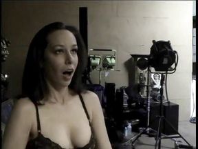 Bisexual threesome performers in a behind the scenes