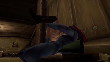 This chick is getting her Ass stretched by a big blue War Troll- Warcraft Porn Parody