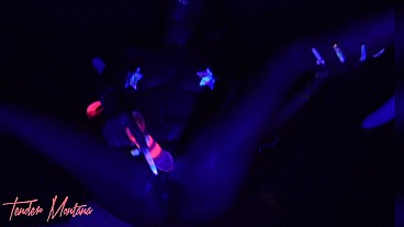 Body painted and fucking myself in the blacklight