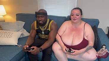 BBW fucks and sucks after winning game