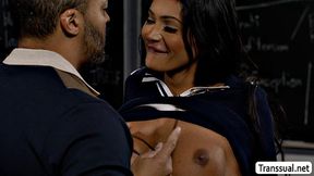 Loading the ass of my transwoman friend with my sticky cum