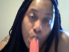 BBW Solo Female Plays with Dildo - Nasty Deep Throat