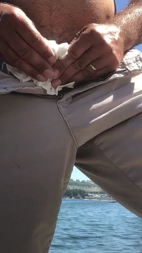 Risky Outside Cumshot. Nice Sea View