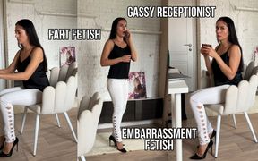 The Gassy Receptionist - Accidental Office Farting in Jeans
