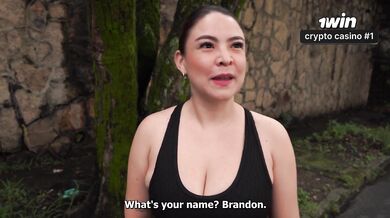 Muscular brunette proposes to busty Colombian babe then fucks her brains out on the street