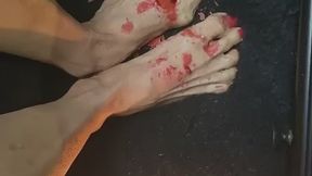 Melove Sexy Small Feet with Long Toes Getting Candle Wax