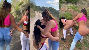lesbian sex in the mountains while hiking - sara retali & la paisita