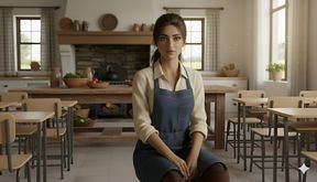 An American village girl gets ass-kicked with an Indian couple in a farmhouse