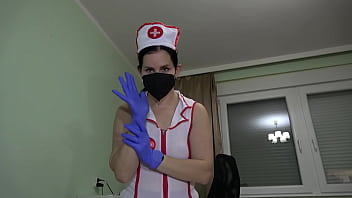 Robot nurse in medical gloves treats you