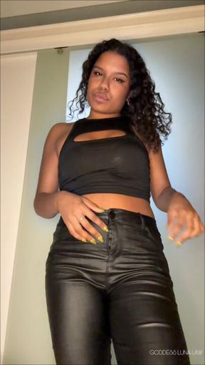 Stripping down VERTICAL POV- Goddess Luna Law strips down and shows you her perfect bratty ebony ass and tight cunt RIPOFF CLIP