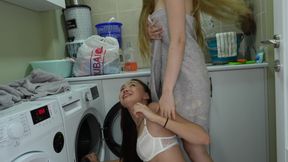 My Neighbor Licked My Pussy in the Dorm Laundry Room!