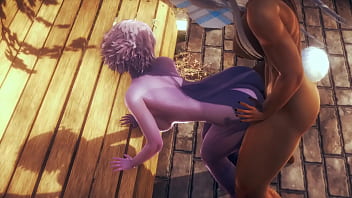 Mina Ashido gets a handjob and fucked with creampie in a park