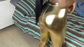 Golden Goddess Dominates Guy With Ebony Booty, Facesits, and Sucks Cock&#x1F32D;!