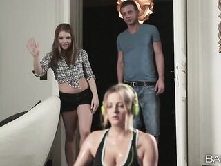 Sweethearts - When Mark and Alessandra Jane Snuck by Step-mother Candy Working Out in the Living Room