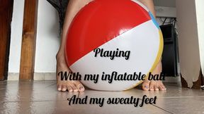 sweaty feet playing with my inflatable