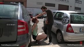Spanish ginger anal fucked in public
