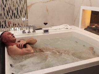 MOIST & BUSHY: Biggest Muscle Dude Solo in Luxury Jacuzzi - Large Load