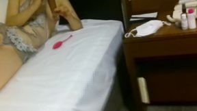 Beautiful Mature Woman Masturbating in a Hotel, Vibrator,, 2 Bottles-!!