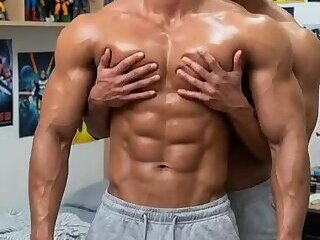 Touching Muscle Hunks (AI)