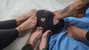 3 DOOMMES AND 6 FEET FOR DOMINATE MALE SLAVE MANUELA ALBERTINI MIBBY AND QUEEM GODDESS